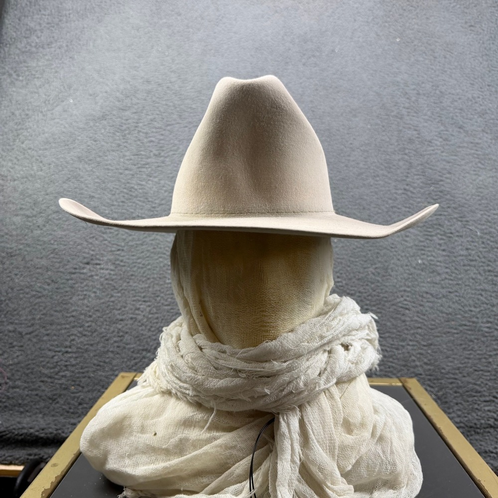 Stetson 5X Beaver Fur Felt Cowboy Hat Silver Belly Size 7 Cattleman Crease USA